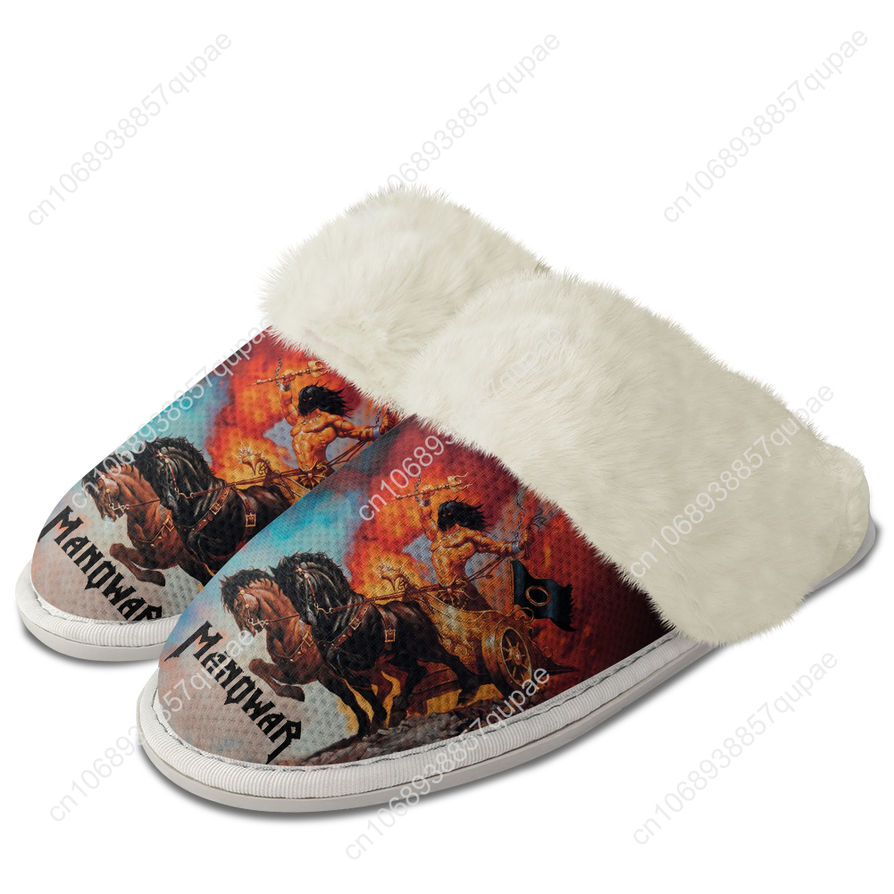 Men Shoes Online - Manowar Band Plush Slippers Keep Warm