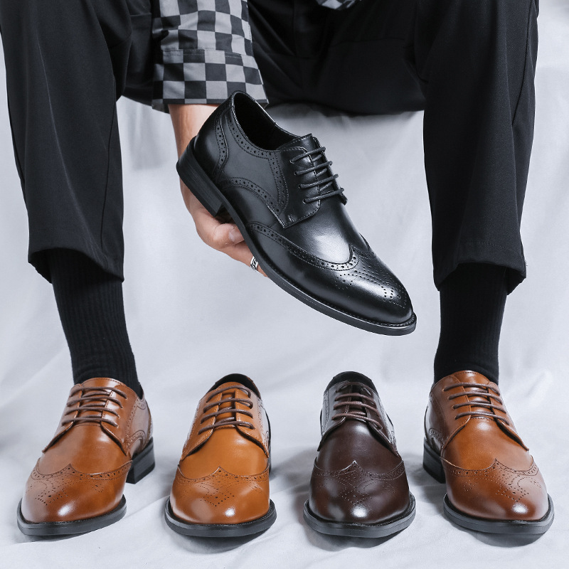 Oxford Brogue Leather - Handcrafted Mens Oxford Shoes Business Formal