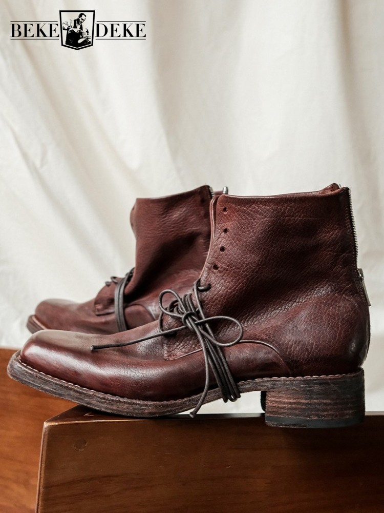 Retro Fashion Male Zipper Genu - مراجعة Men'S Shoes With Height Increase وسعره