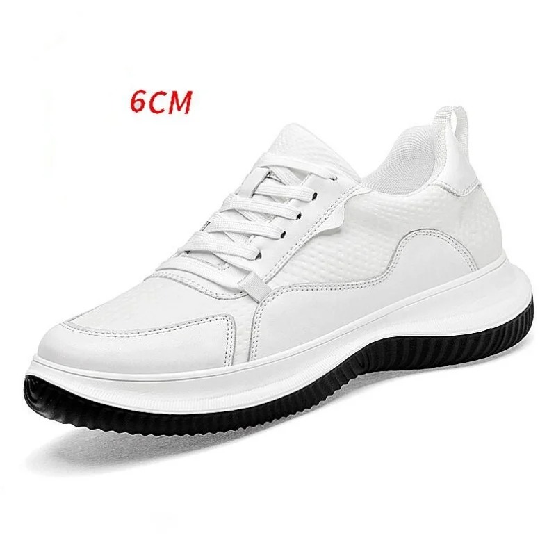 White Cow Leather Elevator Sne - مراجعة Men'S Shoes With Height Increase وسعره