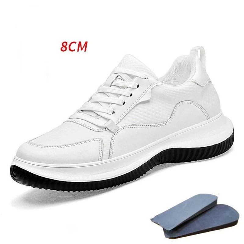 White Cow Leather Elevator Sne - مراجعة Men'S Shoes With Height Increase وسعره