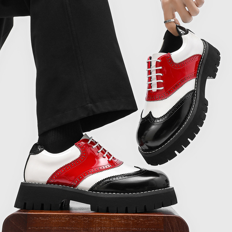 men's fashion hip hop rock pla - مراجعة Oxford Brogue Leather وسعره