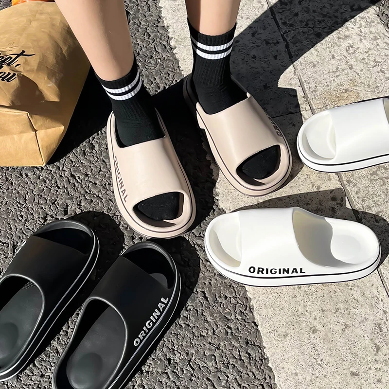 Summer Couple Slides Solid Col - مراجعة Men Shoes Style وسعره