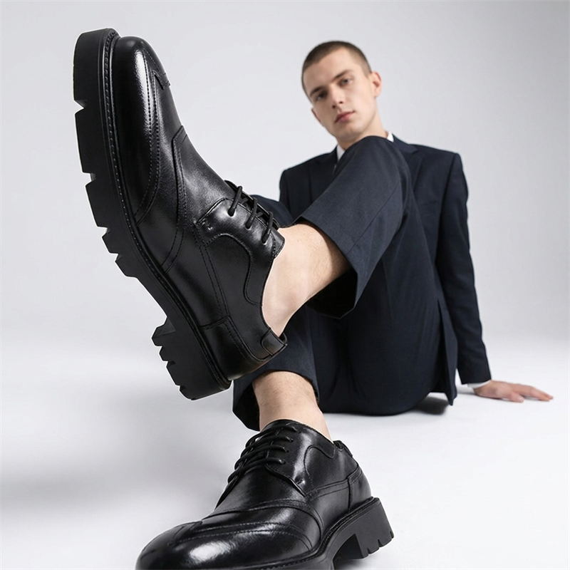 Men Patent Leather Height Incr - مراجعة Oxford Brogue Leather وسعره