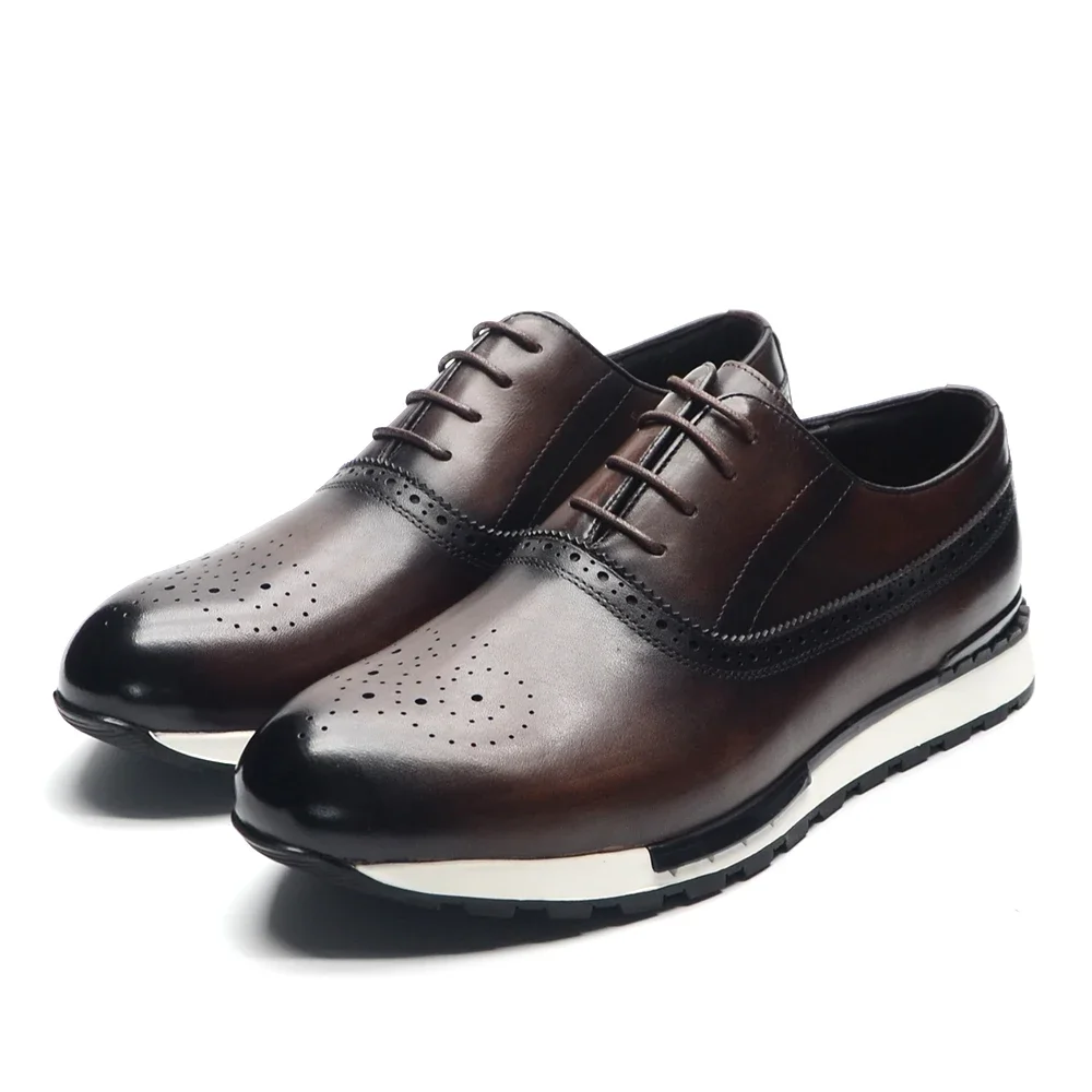 10 Colors Handmade Genuine Lea - مراجعة Oxford Brogue Leather وسعره