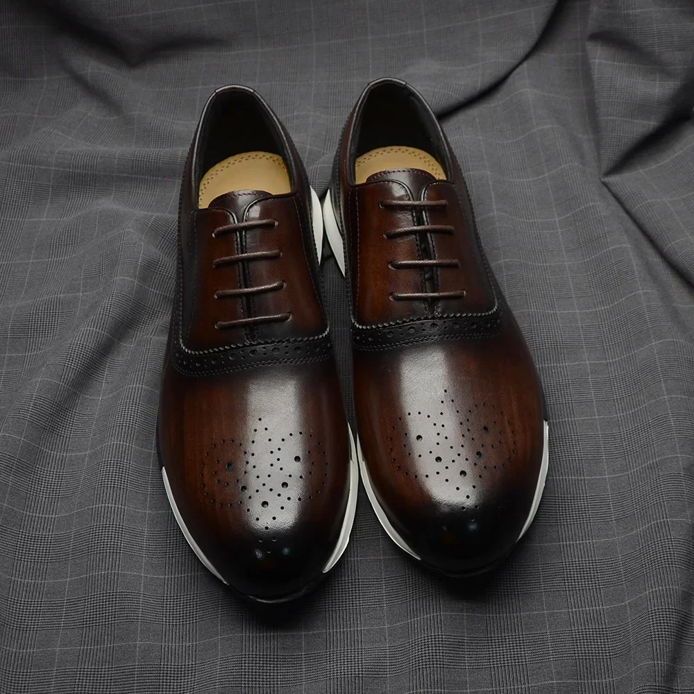 10 Colors Handmade Genuine Lea - مراجعة Oxford Brogue Leather وسعره
