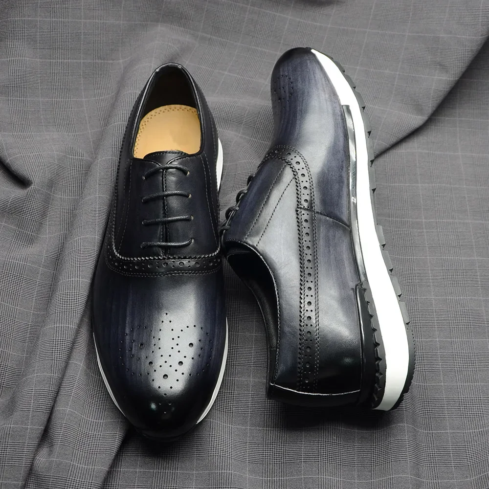 10 Colors Handmade Genuine Lea - مراجعة Oxford Brogue Leather وسعره