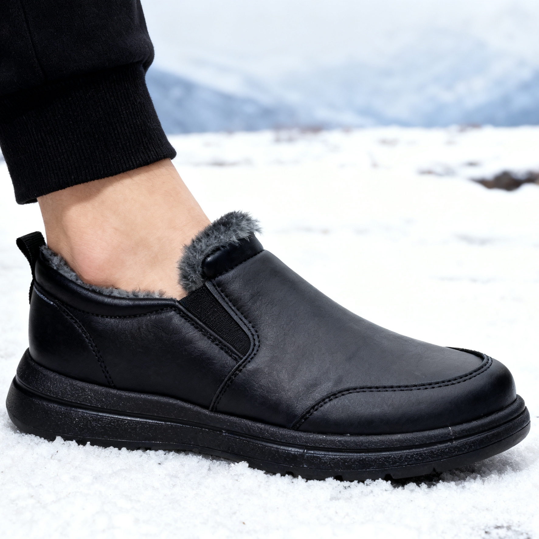 Men's Faux Fur Lined Winter An - مراجعة Men Shoes Online وسعره