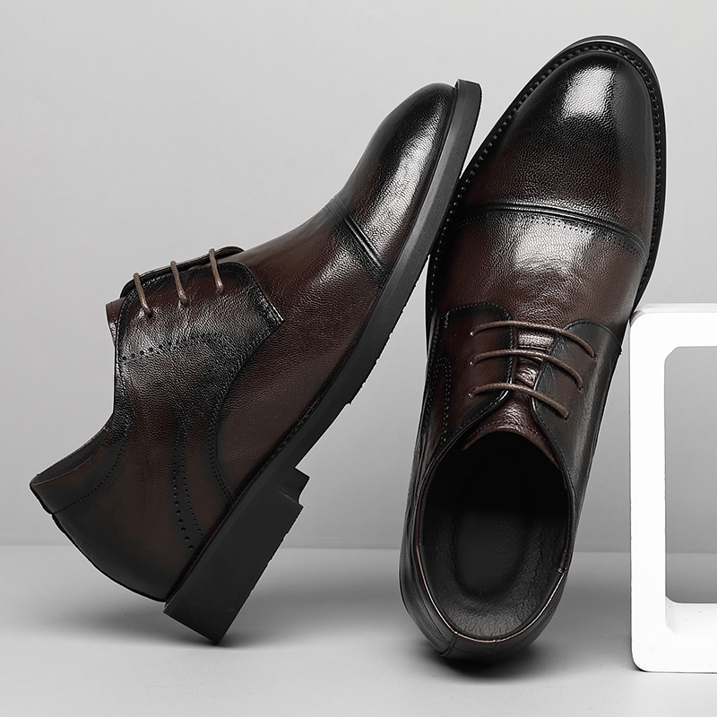 Man Elevator Shoes Business Dr - مراجعة Oxford Brogue Leather وسعره