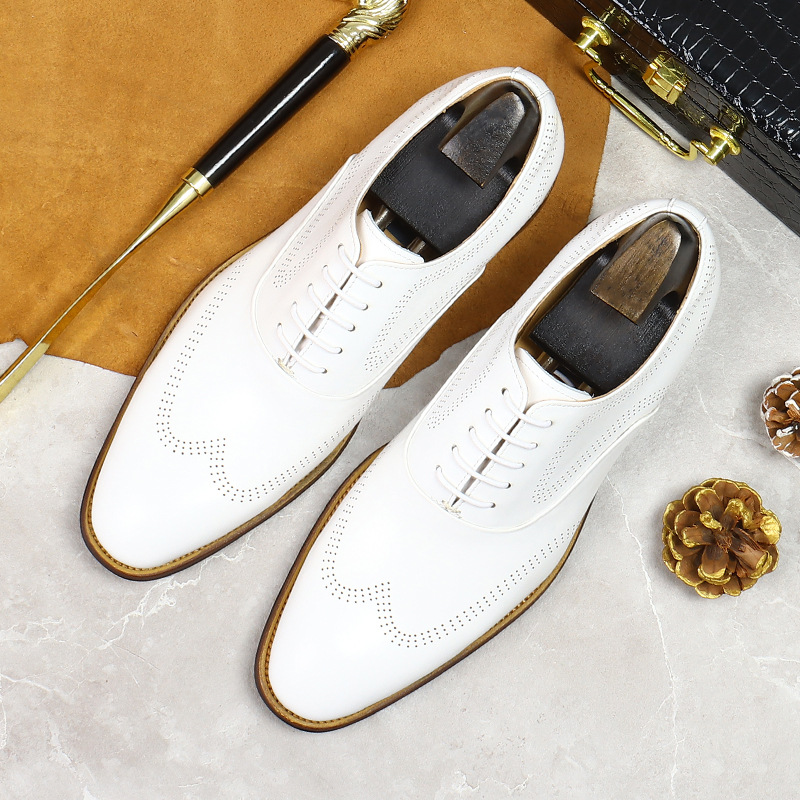 White Concise Wear-Resistant G - مراجعة Oxford Brogue Leather وسعره