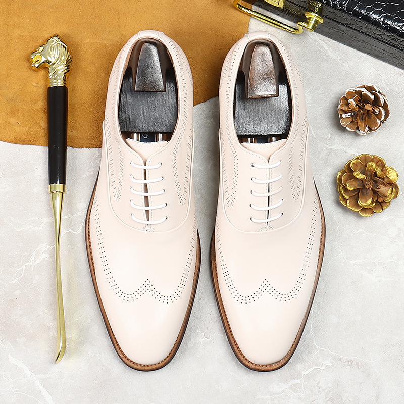 White Concise Wear-Resistant G - مراجعة Oxford Brogue Leather وسعره