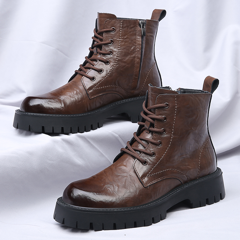 Men Side Zipper High Top Boots - مراجعة Men'S Shoes With Height Increase وسعره