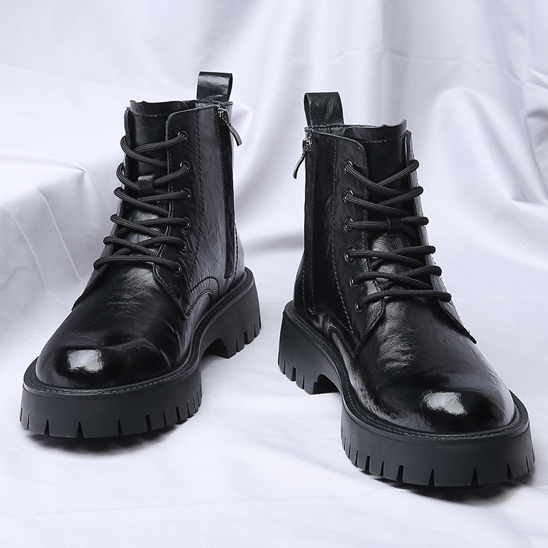 Men Side Zipper High Top Boots - مراجعة Men'S Shoes With Height Increase وسعره