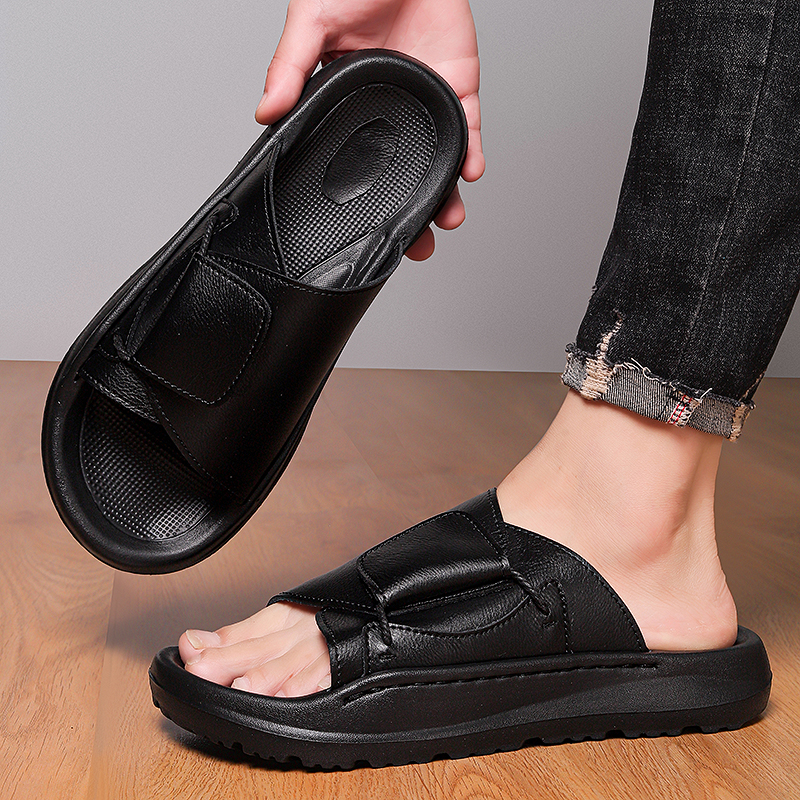 Leather Men's Slippers Slides  - مراجعة Men'S Shoes Dress Casual وسعره