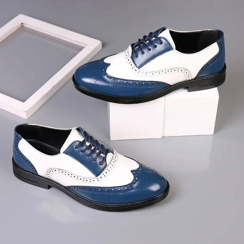 Mixed Colors Mens Dress Shoes  - مراجعة Oxford Brogue Leather وسعره