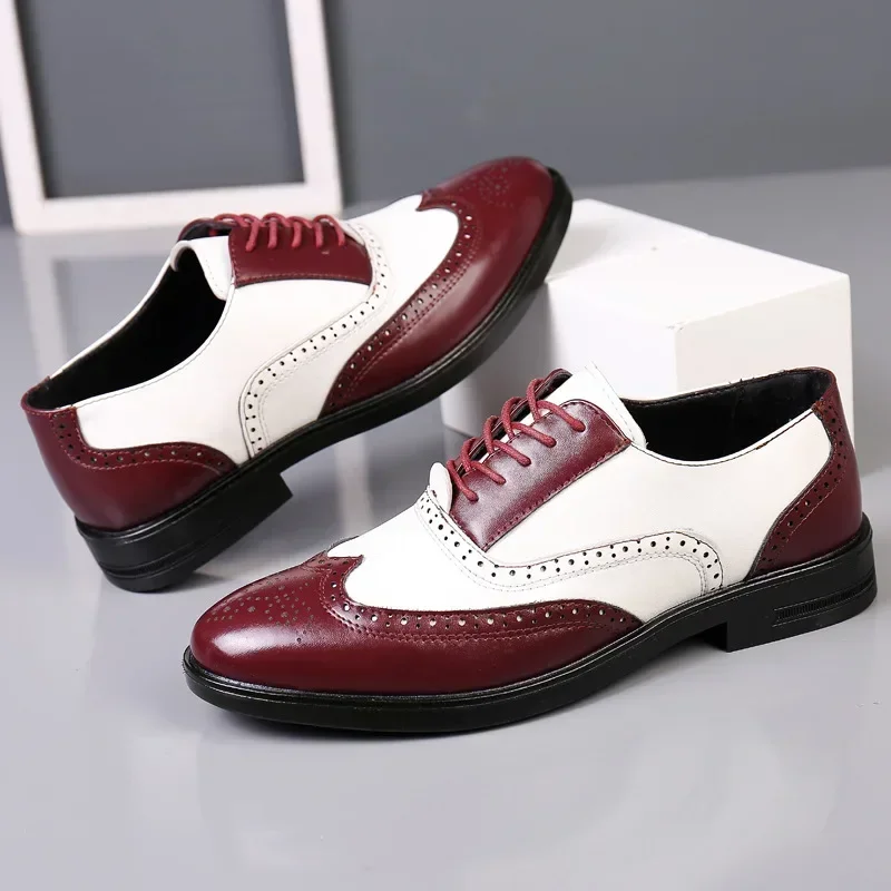 Mixed Colors Mens Dress Shoes  - مراجعة Oxford Brogue Leather وسعره