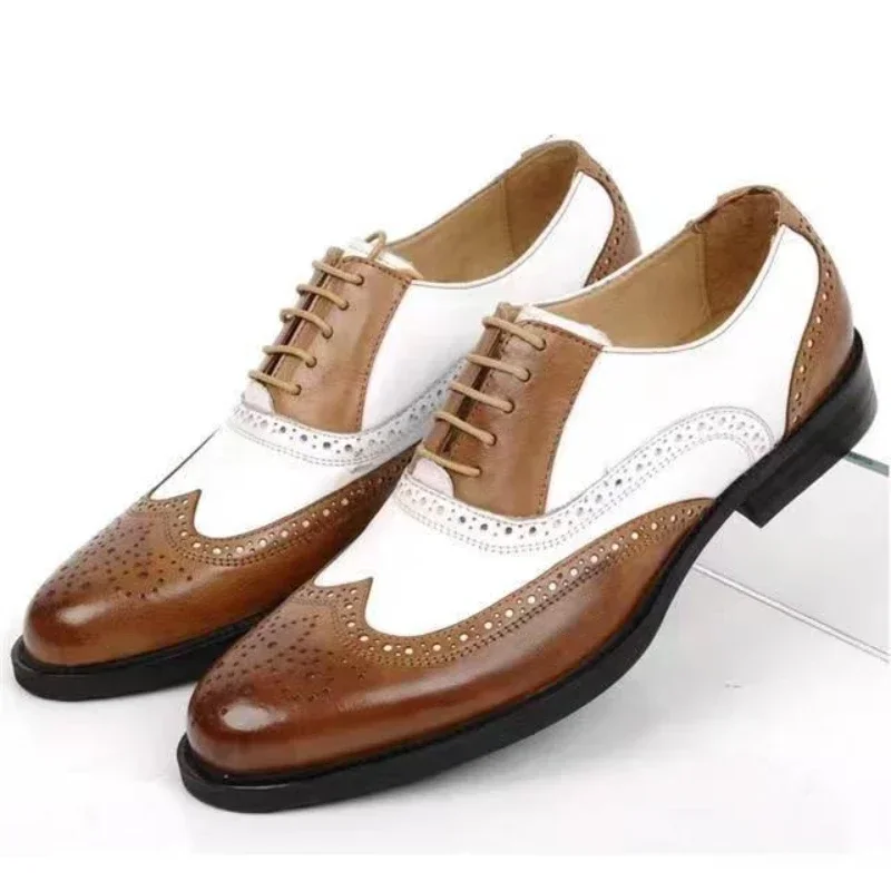 Mixed Colors Mens Dress Shoes  - مراجعة Oxford Brogue Leather وسعره