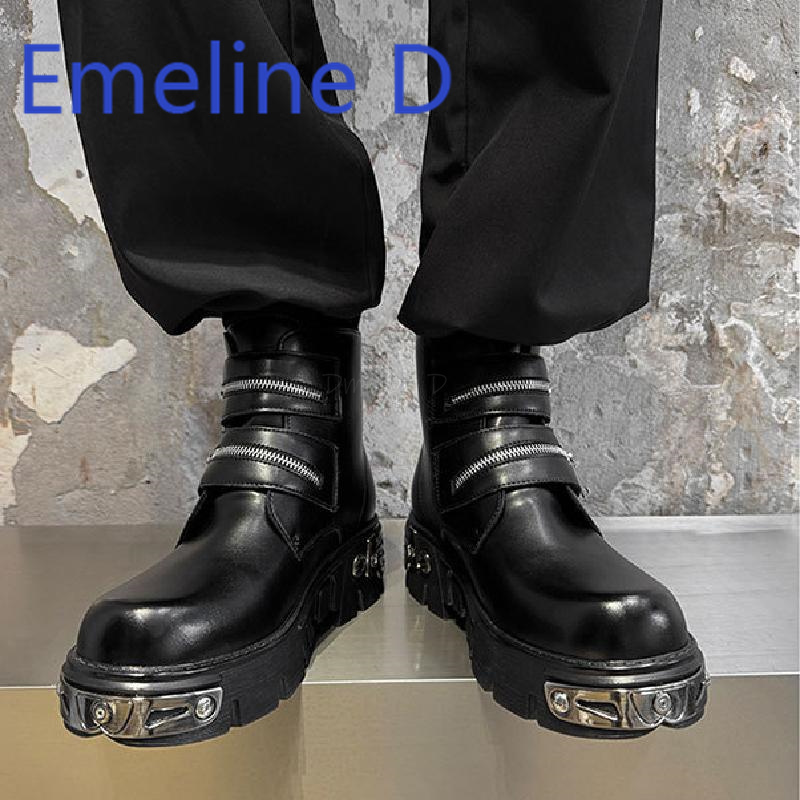 Dark Punk High Top Shoes Fashi - مراجعة Men'S Shoes With Height Increase وسعره