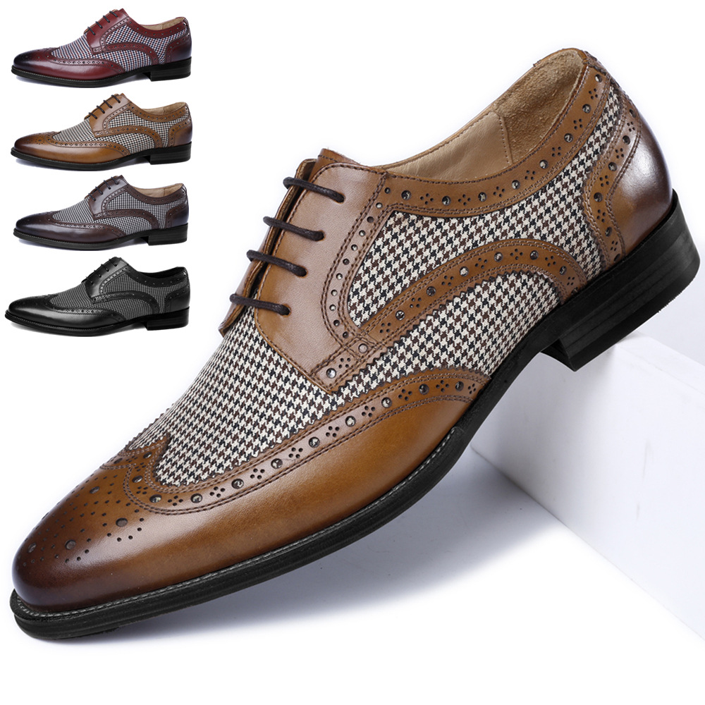 New Oxford Business Men Shoes  - مراجعة Oxford Brogue Leather وسعره
