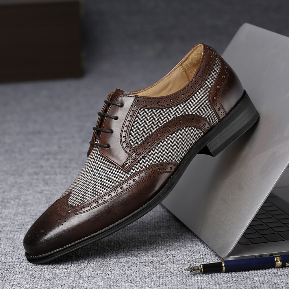 New Oxford Business Men Shoes  - مراجعة Oxford Brogue Leather وسعره